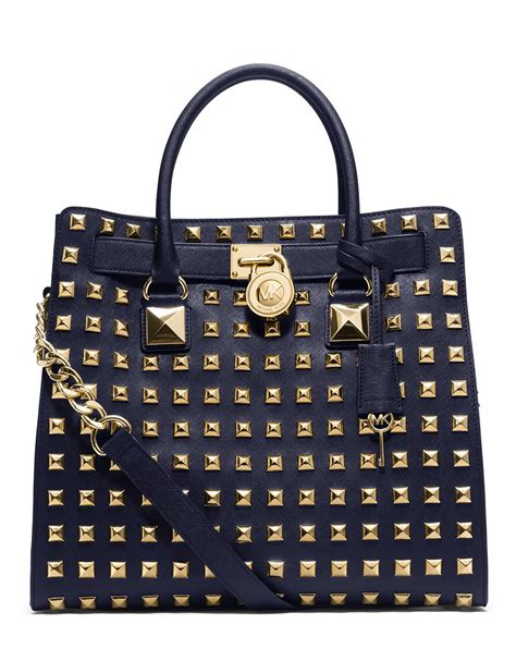 michael michael kors large hamilton studded tote|michael kors saffiano large tote.